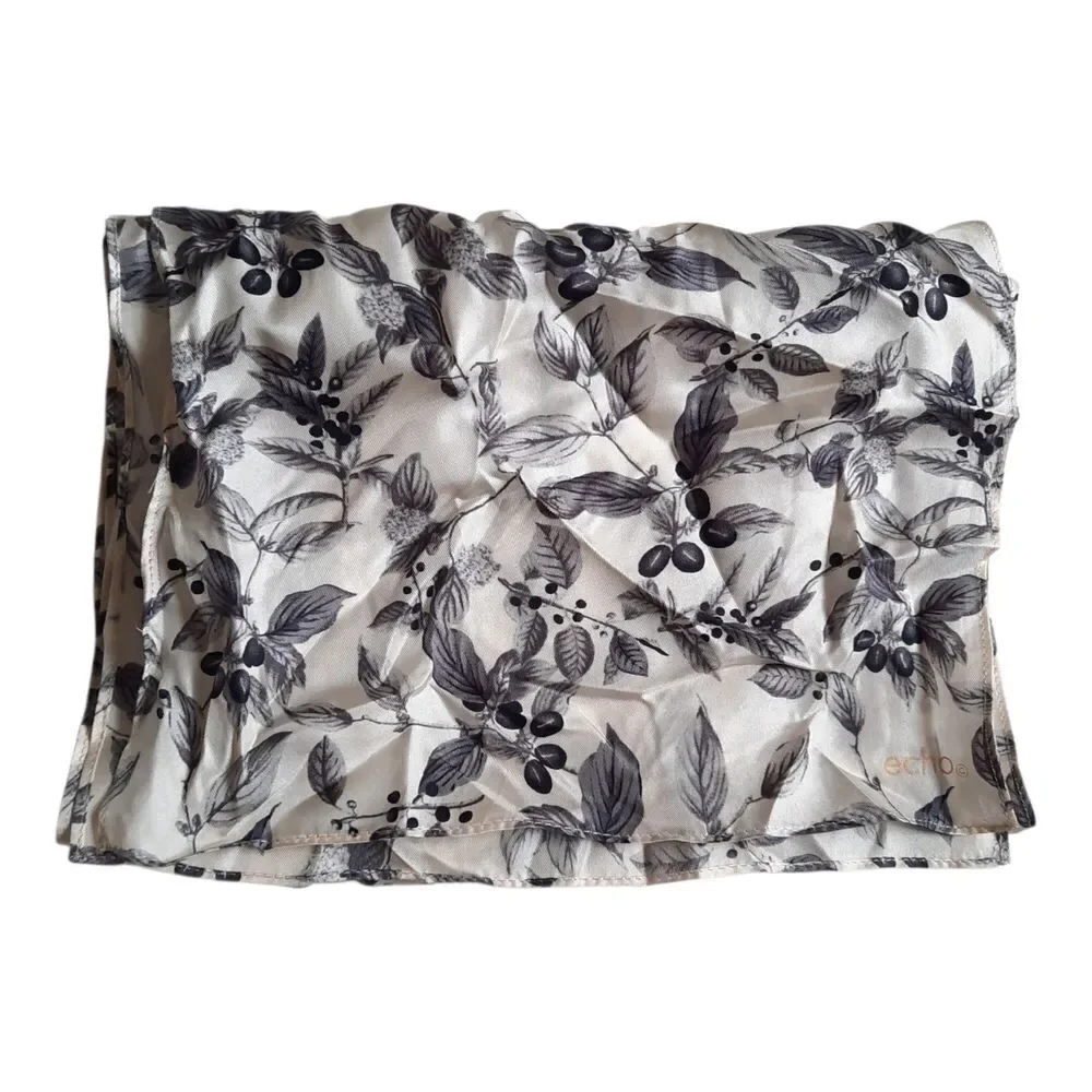 Echo Black and Cream Silk Scarf